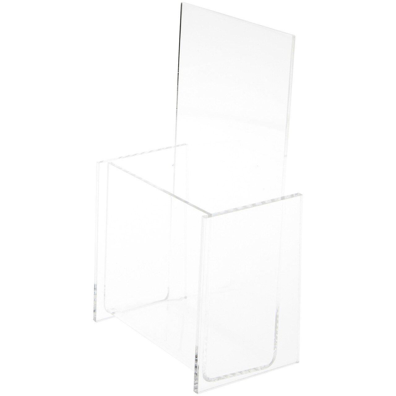 Plymor Clear Acrylic Tri-Fold Brochure Literature Holder (Countertop), Fits Documents Up to 4" Wide